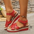 thumbnail image 2 of Dakaela Fashion Summer Sandals for Women Orthopedic Wedge Platform Walking Shoes Arch Support Beach Dressy Slip on Espadrille Red 9, 2 of 8