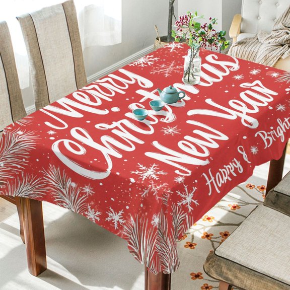 BZSMCE Square Tablecloth Design Snowflake Christmas Tree Painting Pattern Tableclothes