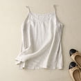 thumbnail image 2 of YUEHUA Women's Linen Spaghetti Strap Camisole, V-Neck Lightweight Tank Top, Loose Fit Breathable Cami for Layering & Summer, 2 of 4