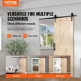thumbnail image 2 of VEVOR Kit de herrajes y puerta de granero, puerta corrediza de madera de 30" x 84", suave y silenciosa, kit de puerta de granero con guía de piso 8 en 1 y manija de puerta, losa con paneles de madera, 2 of 9