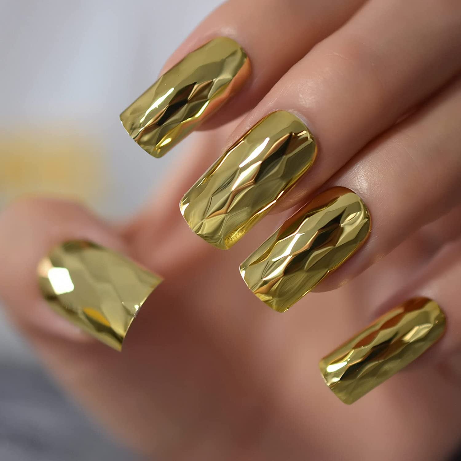 Designer Nails Reusable Press On Gift Couture Gold 