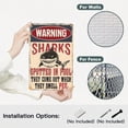 thumbnail image 3 of HELLOYOUNG Shark Pool Metal Tin Sign Warning Sharks Spotted in This Pool Funny Wall Decor Novelty Rustic Gift for Home Garage Bar Man Cave, 3 of 7