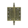 thumbnail image 2 of Deltana DSBP45U5 4-1/2" Height X 4-1/2" Width Square Corner Mortise Ornate Hinge Antique Brass Pair, 2 of 2