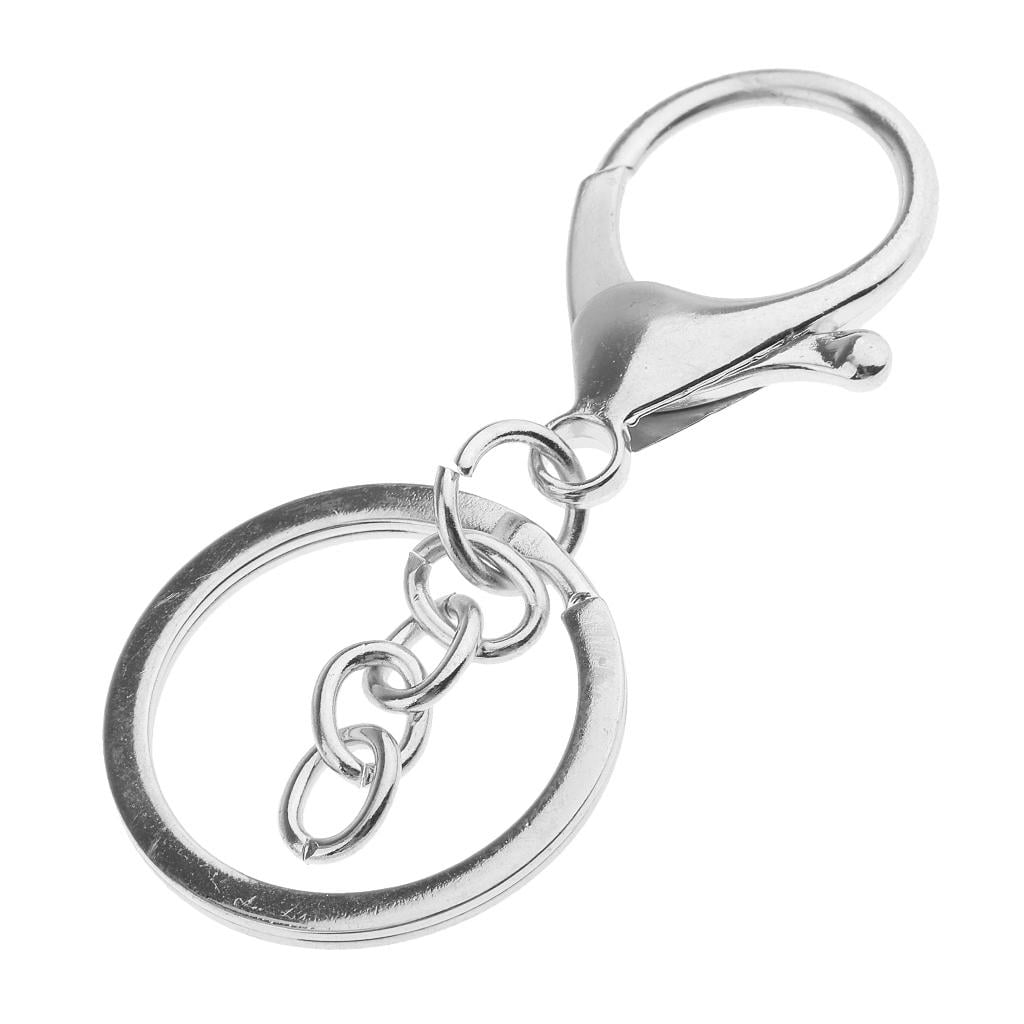 HILABEE 40pcs Metal Key Chain Lobster Clasp Key Rings Keychain Craft Jewelry Making