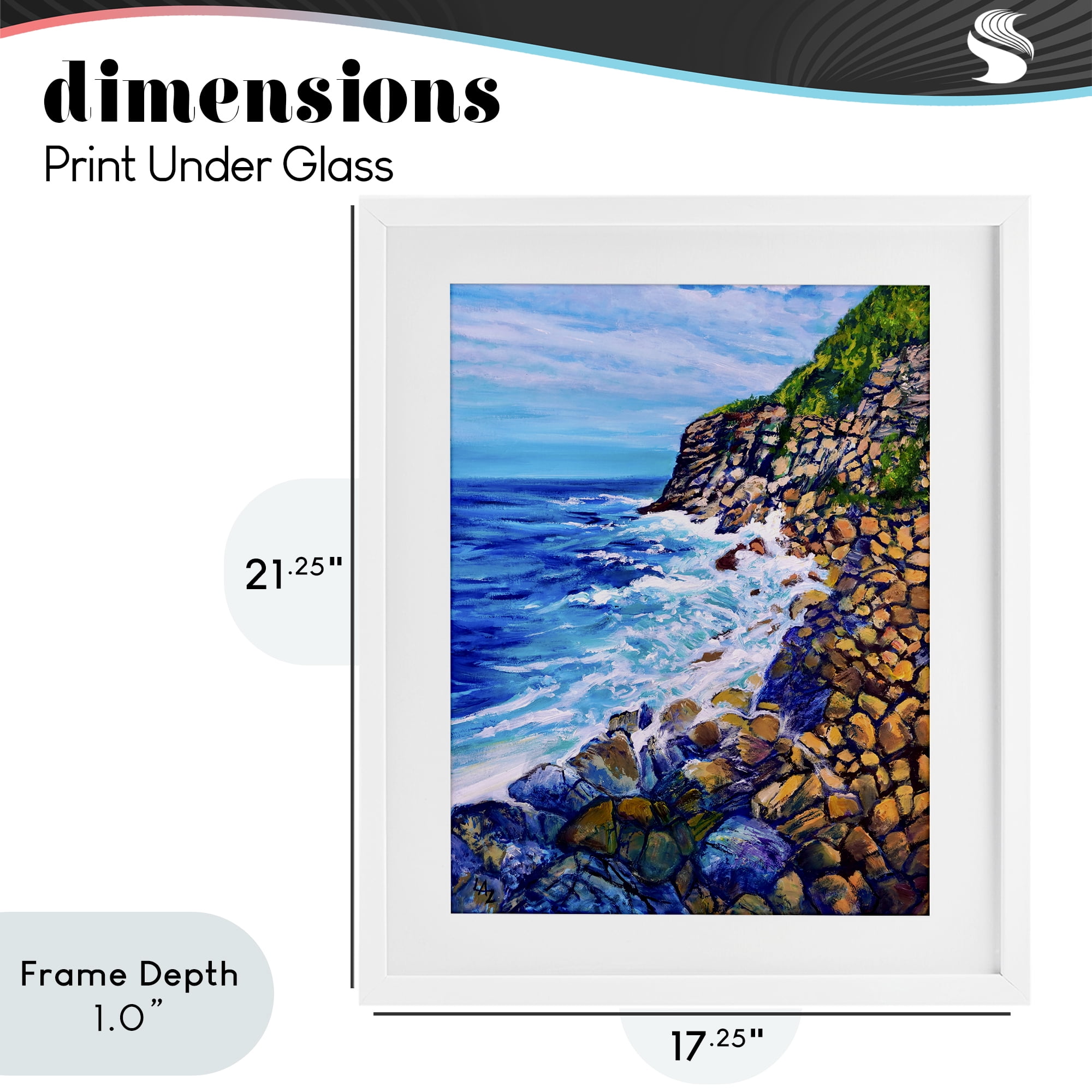Stupell Industries Cliffside Ocean Spray White Framed Print Under Glass, design by Lee Ann Zirbes
