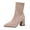 Khaki #088, variant on Sock Boots for Women Ankle Pointed Toe Chunky Block Heel Stretch Knit Shaft Pull On Booties 35