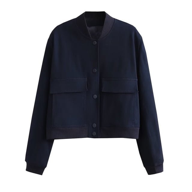 Veste Volante Grande Poche Couleur Unie pour Femmes