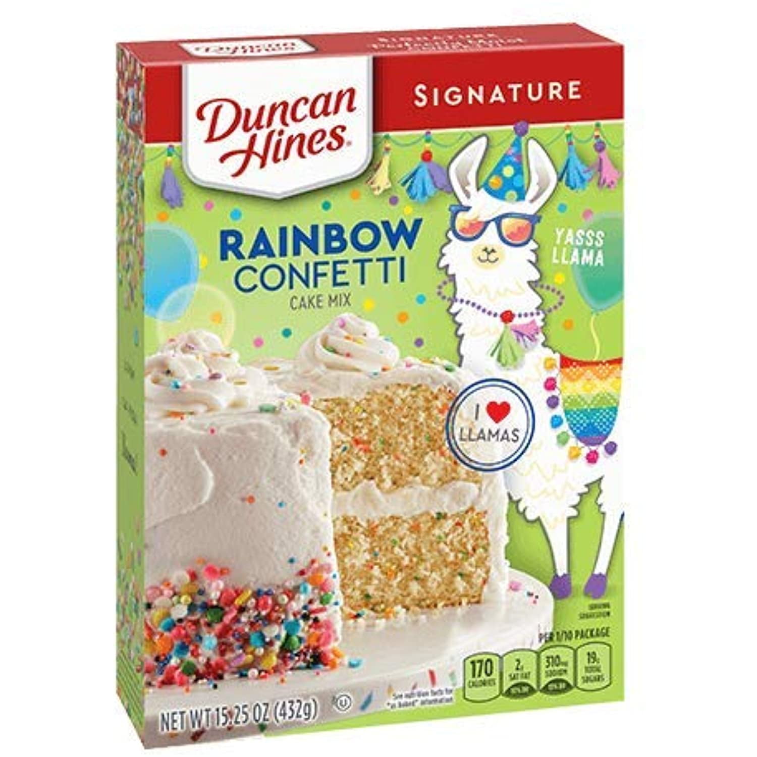 Duncan Hines Signature Perfectly Moist Rainbow Confetti Cake Mix, 12