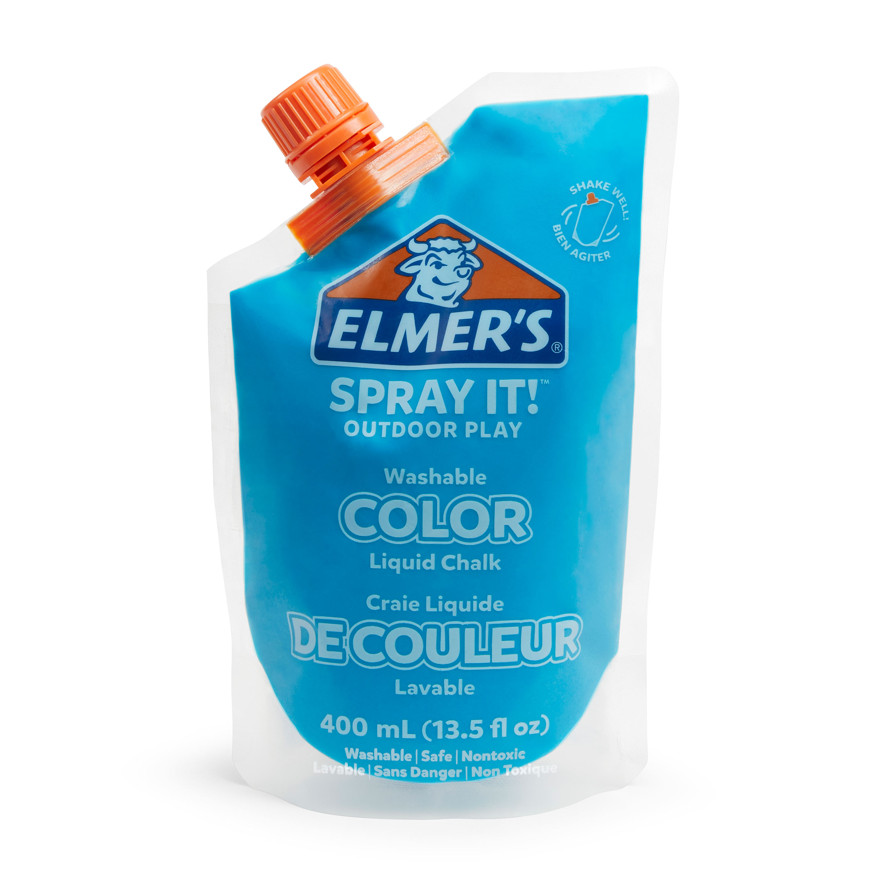 Elmer's Spray It! Outdoor Play Washable Liquid Chalk Refill Pouch, Blue