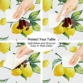 thumbnail image 5 of Lemon Leaf Round Table Cover with Elastic Edge - Fitted Waterproof Wipeable Tablecloth for Kitchen Dining Party & Holiday - Fits 40-44 In Round Plastic Table, 5 of 6
