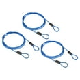 thumbnail image 1 of Unique Bargains Security Cable 2.5mm x 1m/3.3ft Coated Luggage Lock Wire Rope with Double Loop, Clear Blue, 3 Pack, 1 of 5