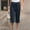 Dark Blue, variant on Generic Capris Pants for Women High Waisted Straight Wide Leg Capris Cotton Linen Casual Summer Loose Drawstring Cropped Trouser