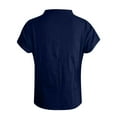 thumbnail image 3 of Fashion $15 & under Olyvenn Half Turtleneck Doll Sleeve T-Shirt,Women's Solid Color Short Sleeve Mock Neck Dolman Top Cute Dressy Tee Summer Business Blouses Navy 10, 3 of 3