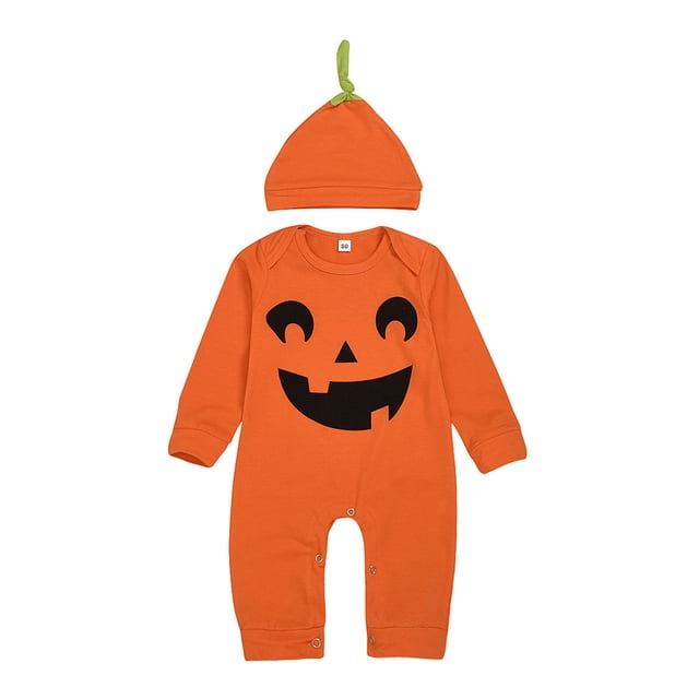 Ropa de Halloween para niños, ropa de una pieza de manga larga y sombreros