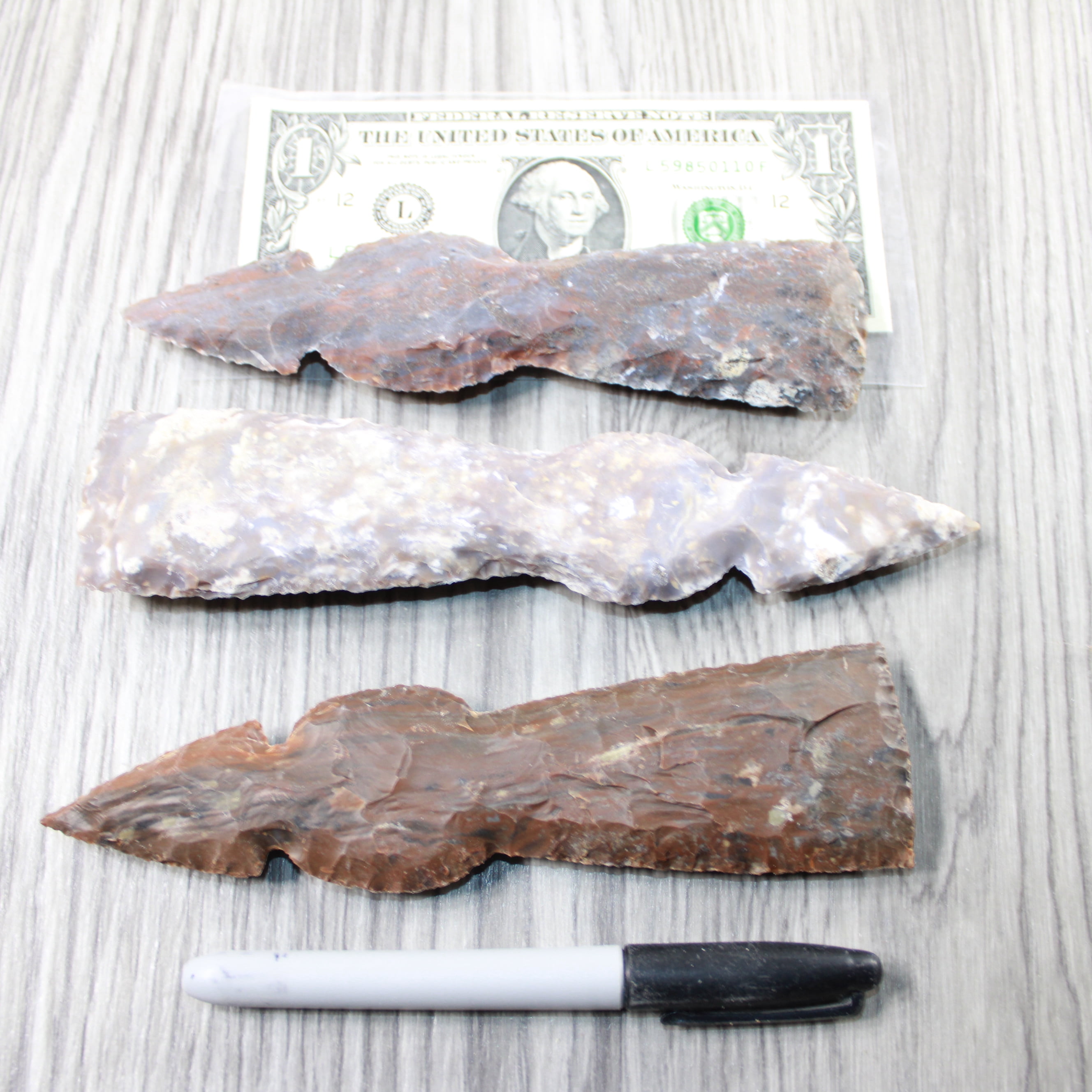 3 Stone Ornamental Tomahawk Heads #124-2 Ax Axe Hatchet
