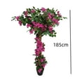 thumbnail image 3 of QinaQin Árbol artificial de bugambilia en maceta, planta decorativa alta con flores rosas y tronco de madera para interior o exterior, 3 of 6