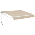 thumbnail image 1 of Gymax 10 x 8.2 ft Outdoor Patio Retractable Awning Polyester Sunshade Cover w/ Manual Crank Handle Deck Beige, 1 of 10