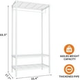 thumbnail image 2 of Garvee 3-Tier Metal Clothes Rack, Adjustable Garment Rack,  1 Hanger Rod, 35.4" x 17.7" x 68.9", White, 2 of 7