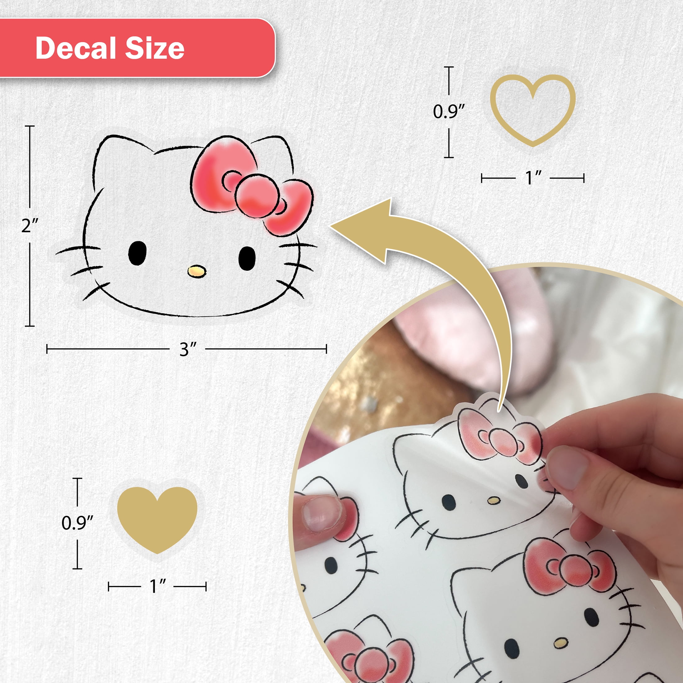 Wall Palz Hello Kitty Vinyl Wall Decals Peel and Stick Room Decorations