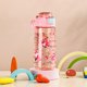 thumbnail image 1 of Botella de agua bonita para niños de 550ml con pajita y asa, botella de agua de plástico portátil a prueba de fugas, botella para beber portátil, taza para niños, 1 of 5