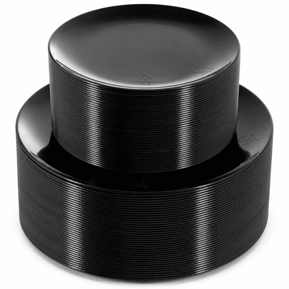 Black Plastic Disposable Plates 50 Dinner 50 Dessert Salad Party Use
