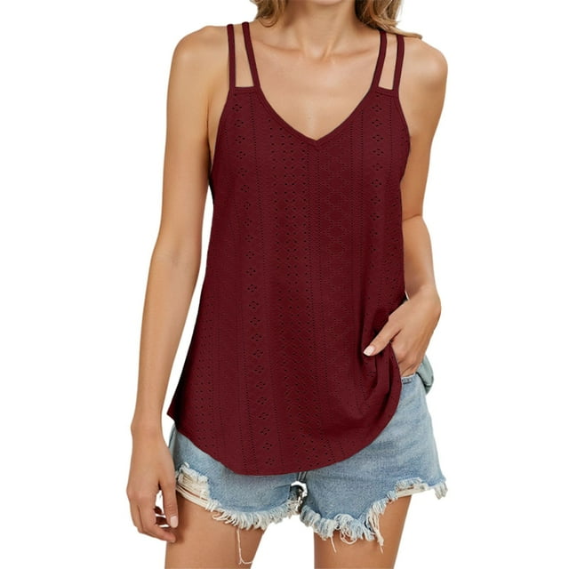 Hauts Courts Élégants Sans Manches pour Femmes - Camisole Imprimée Col Rond pour Printemps Automne Hiver