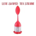 thumbnail image 2 of Silicone-Handle Tea Infuser - Stainless Steel Strainer with Drip Tray for Mess-Free Brewing, Teapot and Cup Insert Tool(Red), 2 of 5