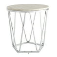 thumbnail image 3 of SEI Furniture Luna 22" Round Faux Stone Top Accent End Table in Silver, 3 of 5