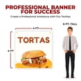 thumbnail image 2 of Tortas Large Banners and Signs for Outdoor by DreamController-Polyester Banner with 4 Holes for Easy Hang Indoor & Outdoor| 4x4 Feet HD Banner to Promote Food & Beverages | Made in USA, 2 of 6