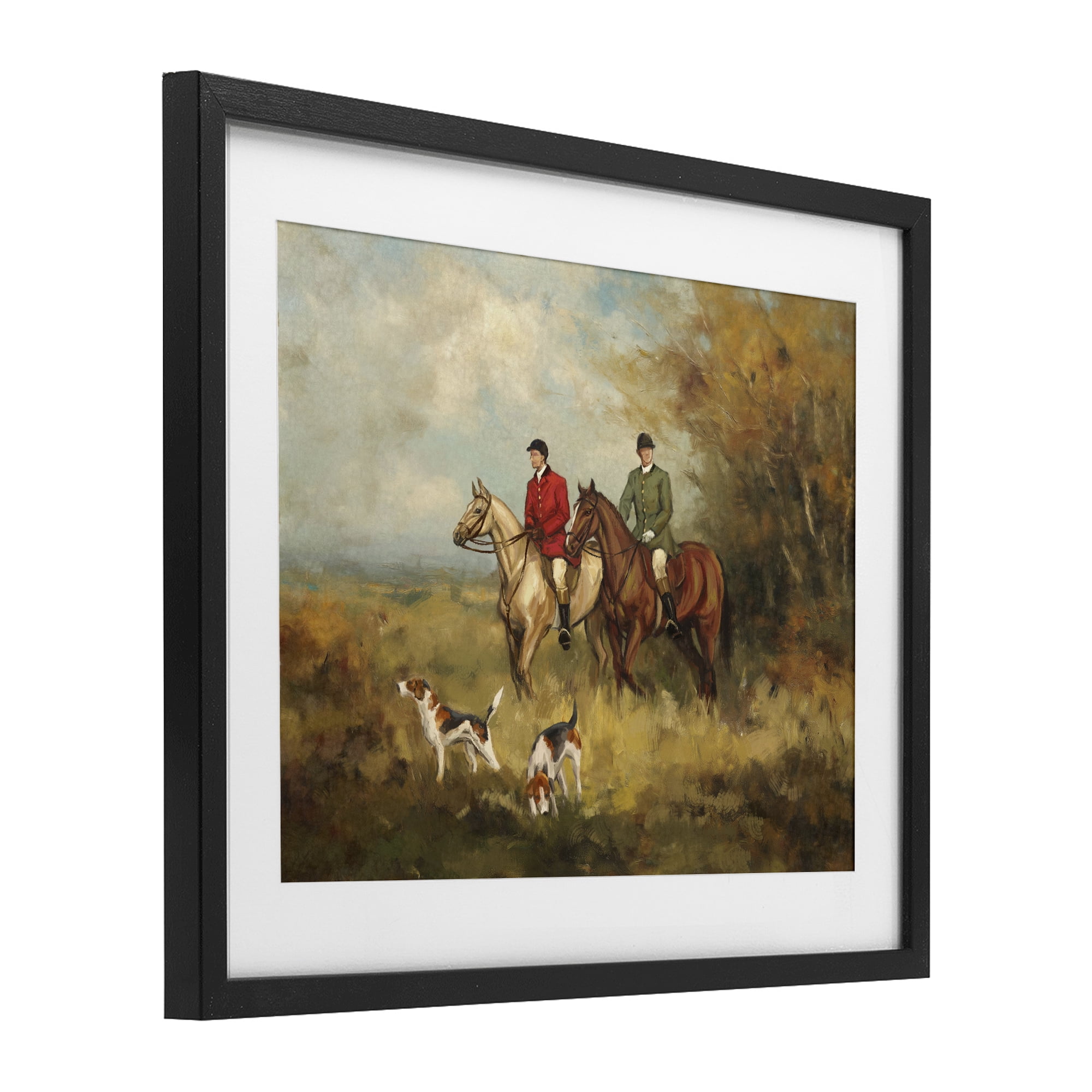 Stupell Industries Autumn Riders with Hounds Black Framed Print Under Glass, design by Ziwei Li