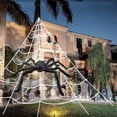 thumbnail image 1 of Halloween Decorations Spider Web,Fake Spider with Triangular Huge Spider Web for Indoor Outdoor Halloween Decorations,Holiday Party Yard Halloween Decorations Haunted House Décor, 1 of 7