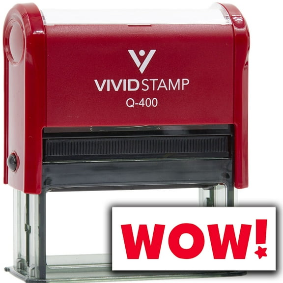 Vivid Stamp Wow! Self Inking Rubber Stamp (Red Ink) - Q-400