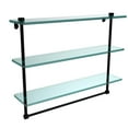 thumbnail image 2 of Triple Tiered Glass Shelf with Integrated Towel Bar - Polished Chrome / 22 Inch, 2 of 5