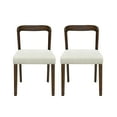 thumbnail image 3 of Christopher Knight Home Contemporary Dining Chairs, Open Back Design with Beige Cushions, Walnut, Set of 2, 3 of 11