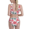thumbnail image 3 of Picia Rose Flowers Women's High Waisted Bikini Scoop Neck Swimsuit Two Pieces Bathing Suit-X-Large, 3 of 8