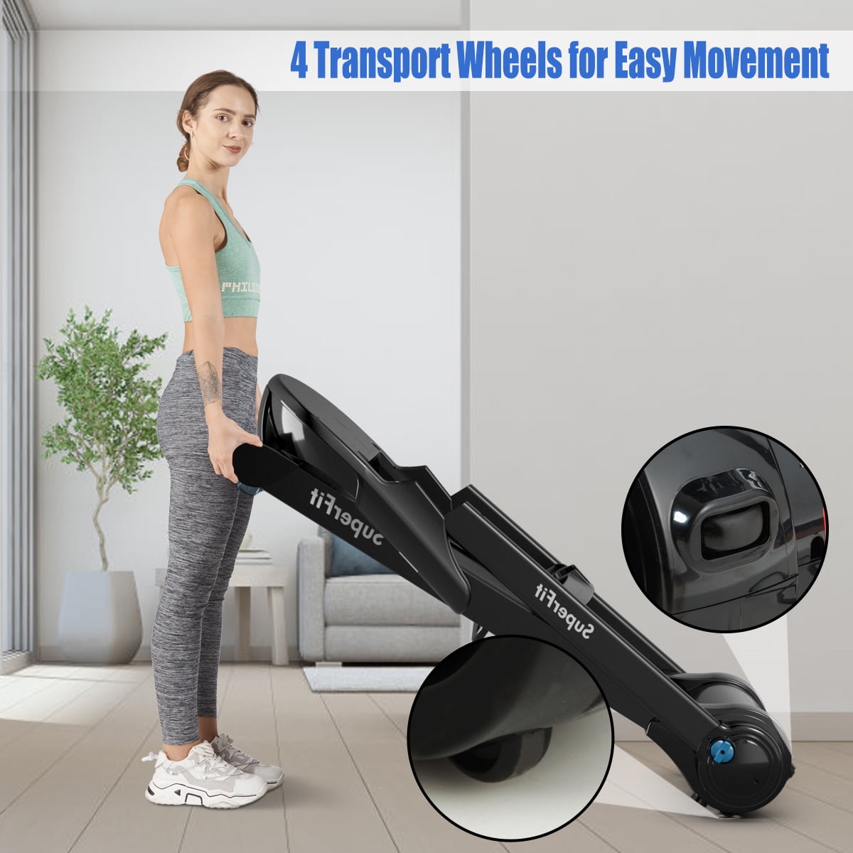 Superfit 2.25 hp folding treadmill running machine led touch display sale