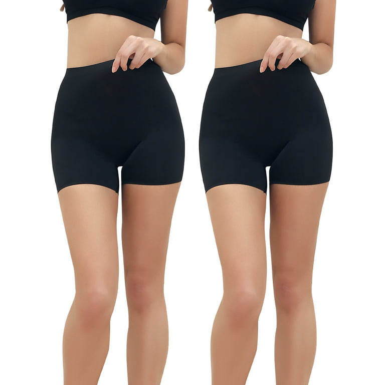 QRIC 2-Pack Nude Slip Shorts for Women Under Dress Seamless Anti