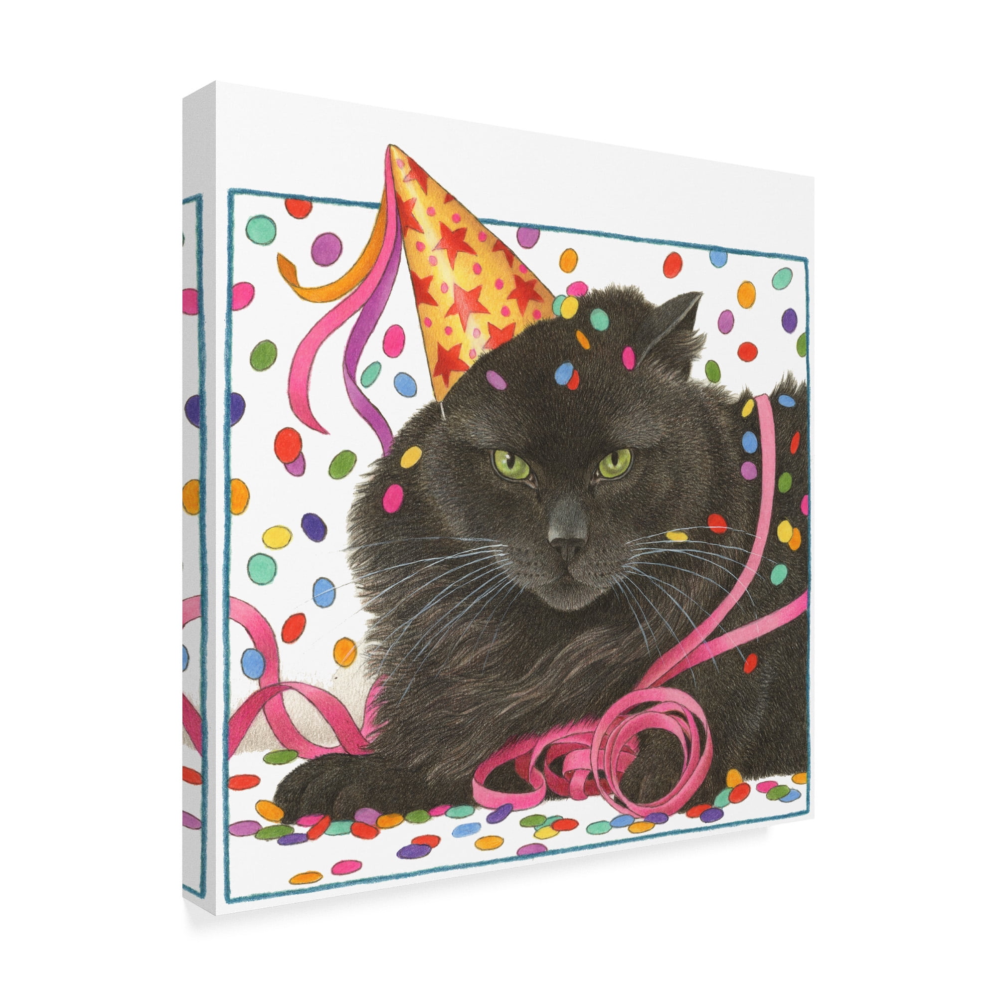 Trademark Fine Art 'Black Cat Birthday' Canvas Art by Francien Van Westering