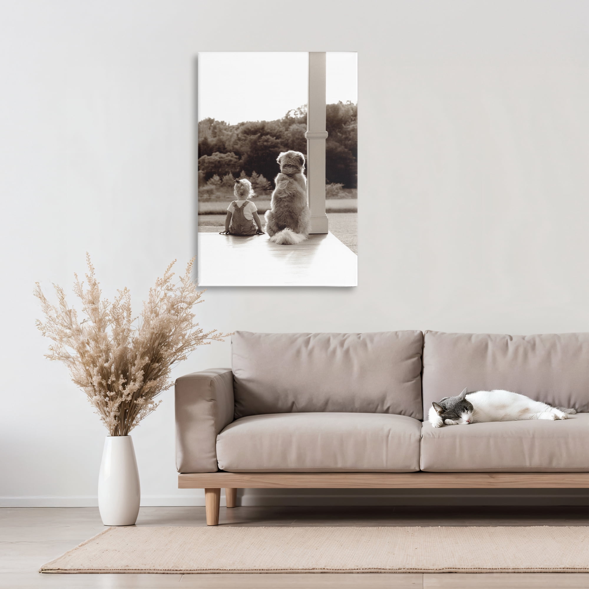 Stupell Industries Child And Dog Friendship Canvas Wall Art, design by Kendra Dew