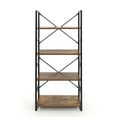 thumbnail image 3 of CAPHAUS 4 Tier Bookshelf, 24 Inch Width Free Standing Shelf, Bookcase Shelf Storage Organizer, Industrial Book Shelves for Home Office, Living Room, Kitchen, Rustic Oak Vintage Shelves & Metal Frame, 3 of 9