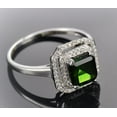 thumbnail image 2 of Perfect 1 Carat princess cut Emerald and Diamond double Halo Engagement Ring in White Gold, 2 of 4