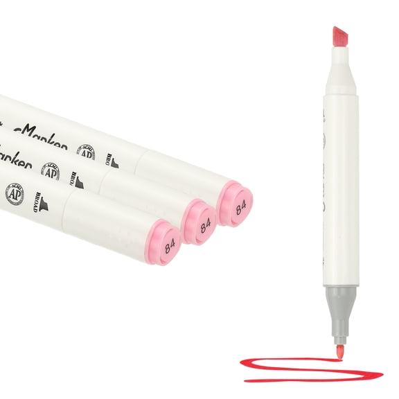 Dual Tip Markers, 3 Pcs Dual Tip Alcohol Markers Set White Barrel with Brush Tip and Fine Tip for Illustration Artist Adult Coloring Drawing Permanent Sketching, Light Purple