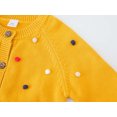 thumbnail image 4 of Tumotour Sweaters Cardigan For Girls Casual Loose Solid Color Flower Crew Neck Long Sleeved Button Knitted Cardigan Tops, 4 of 7