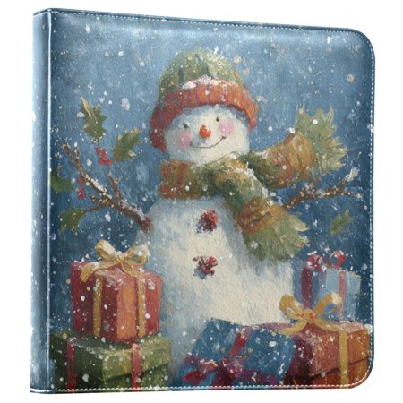 Photo Album Leather Photo Album 11.8x11.2x1.5 Inch Bookshelf Photo Album Photo Album Photo Store Scrapbook Photo Album Christmas Snowman Cute
