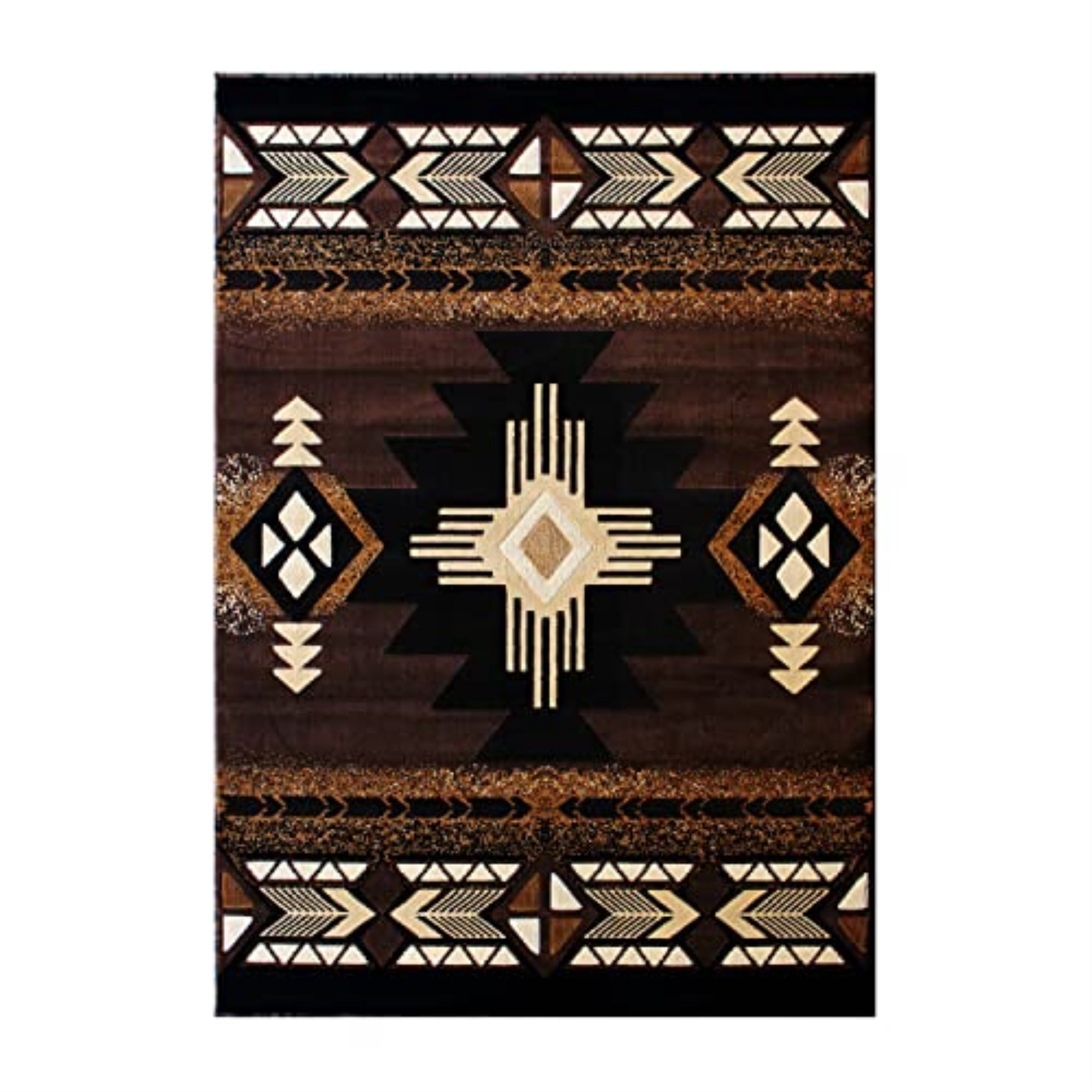 Flash Furniture Mohave Rectangular Southwestern Black, Beige, Brown, Chocolate Area Rug, 5' x 7'