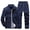 Dark Blue, variant on Men's Plus Size Sports Outdoor Casual Tracksuit Set For Spring And Autumn Activewear Jacket And Pants Set Men Dress Coat