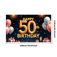 thumbnail image 3 of Yatrandify Decorative Design Happy Birthday Banner Balloon Decoration 50th Birthday Party Banner for Birthday Celebration Event Decoration Indoor Party, 3 of 8