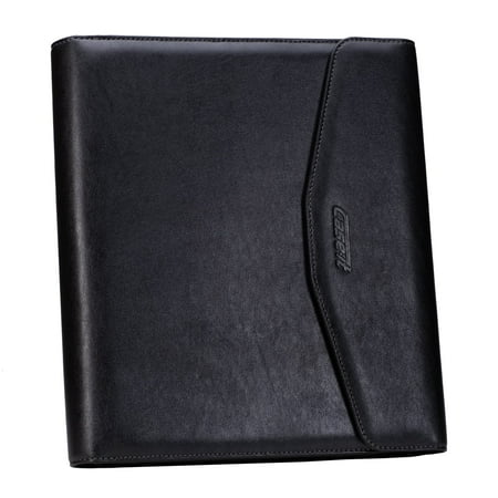 Case-it VP Pro Padfolio Portfolio Binder, Removable 1 inch O-Ring Binder, Includes Letter Size Writing Pad, Tri Fold Snap Closure, Multiple Pockets, Black (LL-Pro-35)