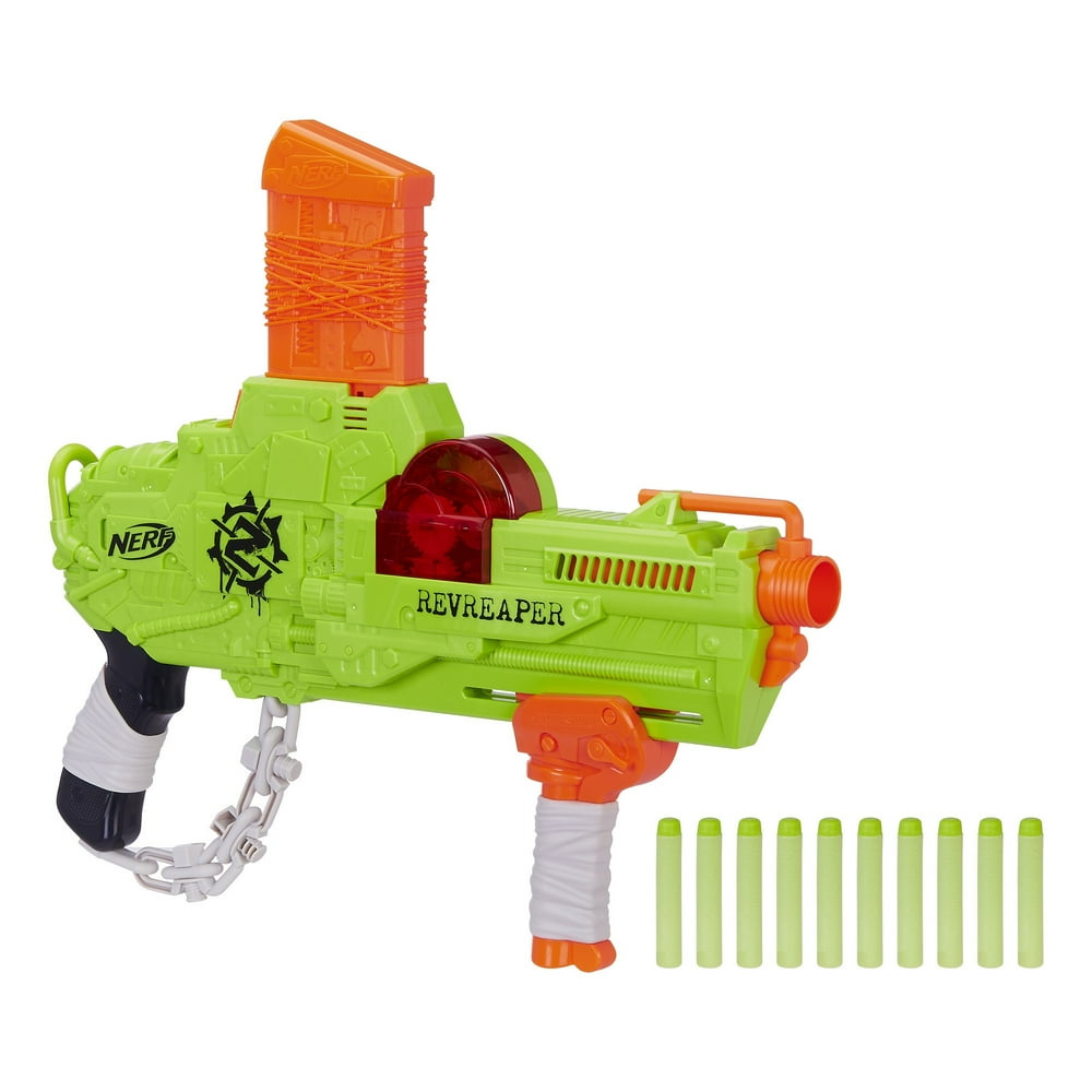 Nerf Zombie Strike RevReaper Blaster with 10 Zombie Strike Darts ...