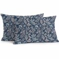 thumbnail image 2 of Lumbar Pillow Covers 20x12 Inch Set of 2, Dandelion Waterproof Outdoor Pillow Covers, Navy Blue Flowers Modern Minimalist Spring Decorative Cushion Pillowcases for Couch, Sofa, Bed, Garden, Patio, 2 of 9